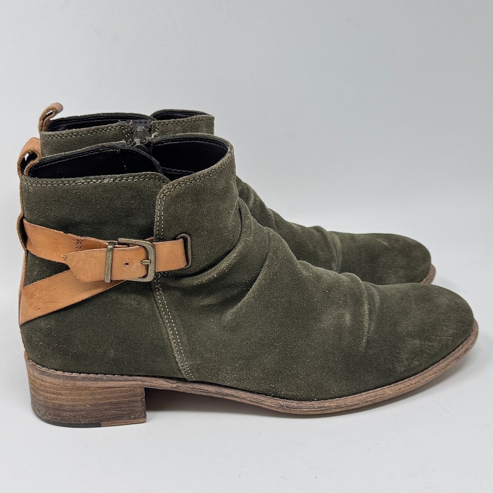 Diba True "Ris Kee" Olive Suede Ankle Boots – Women's 11